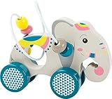 Small Foot Schiebetier mit Motorikschleife Jungle, aus FSC 100%-zertifiziertem Holz, ab 12 Monaten, 11088, orange