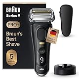 Braun Series 9 Pro+ Rasierer Herren Elektrisch, Elektrorasierer mit 5 Pro Rasierelementen, Langhaarschneider ProTrimmer, Ladestation, 60 Min Laufzeit, Wet & Dry, Made in Germany, 9510s, schwarz