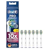 Oral-B Pro Tiefenreinigung – ORIGINAL Aufsteckbürsten für Elektrische Zahnbürste – Tiefe Zahnreinigung, Ersatzbürsten mit X-Förmigen Borsten, Zahnbürstenaufsatz, Made in Germany – Weiß, 6 Stück