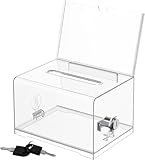 Acryl Spendenbox, Spendenbox Abschließbar, Wahlurne Transparent mit Schlüsselschloss,Spendendose,Kummerkasten,Geldbox,Losbox,für Gewinnspiele,Abstimmungen,Visitenkarten