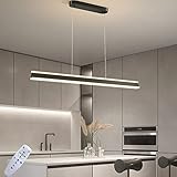LED Hängeleuchte esstisch Pendelleuchte Schwarz dimmbar mit den Fernbedienung pendellampe höhenverstellbar Moderne Hänge lampe für büro esszimmer Arbeitszimmer Wohnzimmer Küche leuchte (120cm/48W) …