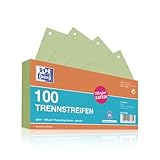 Oxford Trennstreifen, aus Karton, gelocht, 190 g/m², grün, 100 Stück