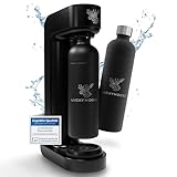 Luckymoose® Infinity Wassersprudler mit 2x 1,25L Edelstahlflaschen - Spart bis zu 25% CO2 dank Stopp-Automatik - Flaschen spülmaschinenfest & ohne Ablaufdatum Sprudelwasser Maschine, Wasser Sprudler