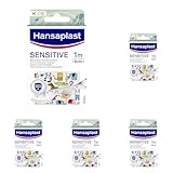 Hansaplast Kinderpflaster Sensitive (1m x 6cm), Wundpflaster mit niedlichen Tiermotiven zum Aufmuntern, schmerzlos zu entfernendes Pflaster (Packung mit 5)