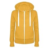 Kapuzenpullover Damen Herbst Hoodie Reißverschluss Dünne Sweatjacke mit Kapuze Loose Fit Casual Jacke Sportlich Stylische Herbstjacke Langarm Einfarbig Pulli Sportjacke