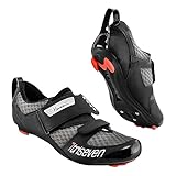 Triseven Fahrradschuhe Herren Damen - Rennrad Fahrrad Schuhe Unisex - Atmungsaktiv Harte Sohle - Radsportschuhe - Kompatibel mit Delat, KEO, SPD und SPD-SL - Triathlon Reitschuhe - 41