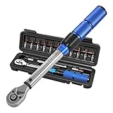Dalephoric Drehmomentschlüssel Fahrrad 1/4 Zoll, 2-24NM, ±3% Fehlergenauigkeit, 72 Zähne Umschaltknarre, Torque Wrench Set mit 100mm Verlängerungsstange, Ratschenkasten für Fahrrad, Motorrad