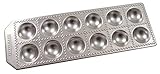 Fackelmann 40926 hausgemachte Ravioli, runde Form für 12 Abdrücke. 34 x 11,5 x 2 cm, Sybaris, (Farbe:Silber), Menge:1 Stück, Aluminium, Silber/schwarz