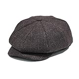 Anshili Klassische Newsboy Mütze Wollmischung Schirmmützen Unisex Schiebermütze Beret für Outdoor Aktivitäten (DE/NL/SE/PL, Numerisch, 56, 57, Braun)