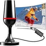 Leistungsstarke TV-Antenne für den Innenbereich, leistungsstarke DVB-T-Antenne – 360° Empfang für lokale HD-Kanäle, Empfangsreichweite bis zu 420 km