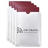 OW-Travel TÜV geprüfte RFID Schutzhülle Kreditkarten NFC Schutzhüllen Reisepasshülle Reisezubehör für Kreditkarte Personalausweis EC Bankkarten Visa Ausweis:4 ReisepassBlockerSilber