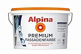 Alpina Premium Fassadenfarbe – weiß, matt – hochwertige Aussenfarbe mit langem Wetterschutz – ergiebig, wetterbeständig & atmungsaktiv – 2,5 Liter