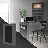 ML-Design Wandtisch klappbar, Grau, Wandklapptisch mit Tafel, 8 Fächern und Pinnwand, Schreibtisch zum ausklappen, Klapptisch Wandmontage, Klappschreibtisch mit Regal, Esstisch Laptoptisch Bartisch