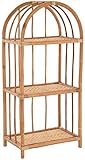 korb.outlet Badregal mit DREI Ablagen, Rundbogen Regal/Standregal Küchenregal aus Natur Rattan (Natur, 3 Ablagen)