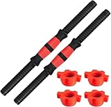 CUEMOON 2 Stück 35cm Universal Hanteln Hantel Stangen, Dumbbell Verbindungsstahlrohr Mit Rutschfesten Griffflächen Ausgestattet and Sternverschlüssen