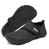 Racqua Wasserschuhe Kinder Schuhe Jungen Aqua Strand Schuhe Kinder Schwimmen Bootfahren Meer Neoprenanzug Slipfree Surf Pool Schnell Trocken Leichte rutschfeste Schuhe FüR Kinder Schwarz 36