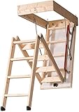 DJM Direct: Deluxe-Eco-Dachbodenleiter aus Holz, zusammenklappbar, Höhe 2,8 m