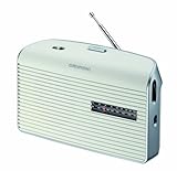 Grundig Music 60X W empfangsstarkes Radio, UKW, 2 Wellenbereiche zur Auswahl unzähliger Sender, Qualitäts- Lautsprecher, Klangregler für individuelle Klangeinstellung, Automatische Loudness, Weiß/Grau