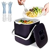 BBWELL Biomülleimer Küche,Biomülleimer Komposteimer,Kleiner Mülleimer mit Deckel,Komposteimer für Alltäglichen Biomüll Behälter,Geruchsdicht,Herausnehmbarer Inneneinsatz,Leicht zu Reinigen