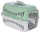 Kerbl Pet Transportbox Expedion, Transportmöglichkeit für Katzen/Hunde/Kleintiere, Kunststoff, Mint|Hellgrau, 45x30x30 cm