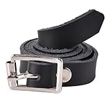 Sporengürtel - Schwarze Sporenriemen, Sporenriemen aus englischem Leder | Western Sporenriemen Herren Damen Verstellbare Riemen für Oberschenkelhohe Stiefel, Schwarz, 13 x 2 x 500 mm