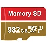 Micro SD Karte 982GB Speicherkarte High Speed Micro SD Card 982GB Externe Datenspeicher Memory Card Micro SD Speicherkarten für Bilder und Videos, Digitalkameras, Smartphones, Tablet, Rot