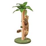 Kratzsäulen 84 cm niedlicher Katzenkratzer Kätzchen Kratzbaum mit Sisalseil für Wohnungskatzen Palmen-Katzenkratzbaum mit baumelnden Bällen für kleine Katzen