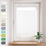 Sonello Plissee Klemmfix ohne Bohren 80cm x 200cm Weiß Faltrollo Plisseerollo Jalousie für Tür & Fenster Blickdicht Sichtschutz Sonnenschutz Fertifplissee Rollo