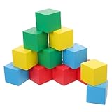 Toyvian 12er Set Bunte Holzbausteine Pädagogisches Für Große Farbige Würfel Und Ideales Lernspielzeug Für Frühe Bildung
