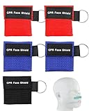 FUGLUS 5 Stück Erste Hilfe Beatmungsmaske, CPR Maske mit Schlüsselanhängern für Erste-Hilfe-Kit. Tragbar für Notfalleinsatz im Auto, zu Hause oder unterwegs.
