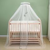 Koomuao Jumuao Betthimmel für Babybett & Wiege,Betthimmel Babybett,Betthimmel mit Himmelstange,Babybetthimmel,Moskitonetz für Babybett Stubenwagen Babywiege Kinderbett, Kinderzimmer & Babyzimmer Deko