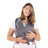 Koala Babycare Tragetuch Baby Neugeborene - Einfach Anzuziehen für Mütter und Väter - Babytrage Multi-Use Bis 9kg - Babytragetuch Anthrazitgrau