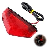 Supecesorio LED Motorrad Rücklicht Mini Bremsrücklicht 12V 9 LED Stop Running Rücklicht, Universal für Motorräder ATV Dirt Bike Scooter, Robustes ABS-Gehäuse
