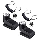 VALICLUD 2 Stück Teiliges Bremsscheibenschloss mit Stahlseil Motorrad und Elektroroller Schloss Vielseitiger Diebstahlschutz für Fahrrad Scooter Schnelle Bedienung Robustes