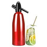 Soda Siphon Aluminium 1 Liter Soda Maker, Wassersprudler Sprudelwasser Maschine Sodaflasche für zu Hause, Verwenden Sie 8-Gramm-CO2-Kartuschen