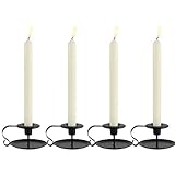 GoMaihe 4er Set Vintage Kerzenständer Deko mit Griff, 11x6cm Adventskranz Kerzenhalter, Geschenk für Tichdeko Weihnachts Halloween Hochzeit Bad Küche Balkon Dekoration, Schwarz.MEHRWEG