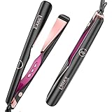 Glätteisen Locken und Glätten 2 in 1: LANDOT Haarglätter Lockenstab - Geschwungene Stylingplatten zum Glätten Locken Wellen - Verstellbarer Temperatur 120℃-230℃