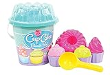 Simba 107110554 - Eimergarnitur Cupcake, es wird nur ein Artikel geliefert, 12 Teile, Eimer, Sieb, 9x Sandform, Portionierer, Höhe 16cm, Durchmesser 17cm, Sandkasten, Sandspielzeug