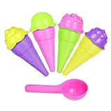 HAWILLOSCH Wiederverwendbares Teiliges Eiscreme Formset aus Kunststoff mit Eisschaufel Handgefertigte Eisformen für Picknick Sommerfeste und Vielseitige Eiskreationen