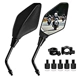 Motorrad Rückspiegel, Paar Universal Motorrad Rückspiegel Seitenspiegel, Lenkerendenspiegel Motorrad, Rückseitenspiegel, für 7/8 Zoll Lenker, Kompatibal mit Scooter ATV Roller Moped
