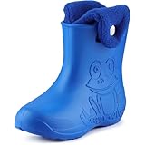 Ladeheid EVA Kinder Jungen Mädchen Gummistiefel Regenschuhe gefüttert Regenstiefel Gummischuhe LA-CA-04 (Blau/Marineblau, 24/25 EU)