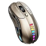 Uiosmuph V98 Gaming Maus Kabellose, 2.4G/USB-C/Bluetooth Maus mit 6 Programmierbare, Wiederaufladbare Gaming-Maus, 12000 DPI, RGB Ergonomische PC Gamer Maus für Laptop PC/Mac,Bronze