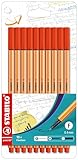 STABILO - Fineliner - point 88-10er Pack - rot