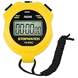 Sport-Stoppuhr mit leiser, ON/Off Button No Alarm No Clock No Whistle, Silent Basic Operation Children Friendly, PULIVIA Sport Stop Watch for Coaches Kids Running Trainning, Yellow