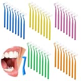 40 Stück Interdentalbürsten Bunt L-Förmige Zahnzwischenraumbürsten Zahnbürstchen für Zahnzwischenräume Zahnzwischenraumreiniger Bürste mit Rutschfestem Griff für Zahnreinigung 5 Größen (0.6-1.5mm)