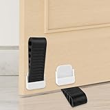 Deepton 2 Stück Türstopper Keil, Türkeil Gummi für Boden, Höhenverstellbar Türkeil, Kratzfester Rutschfest Keile Kunststoff für Alle Oberflächen, Door Stopper für Balkontür, Kinderzimmer - Schwarz