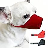 MoiiLavin Hundemaulkorb XS (2 Packungen) für kleine Hunde mit langer Schnauze, schnelle Passform, Hundemaulkorb, verstellbar, verhindert Beißen, Bellen und Kauen, XS weicher Maulkorb (Schwarz+Rot)
