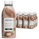 Saturo Astronautennahrung Cocoa | Trinkmahlzeit | 36g Protein, zuckerfrei, 400kcal | Trinknahrung Mit Wertvollen Nährstoffen | 12 x 400ml