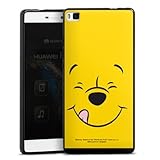 Silikon Hülle kompatibel mit Huawei P8 Case schwarz Handyhülle Winnie Puuh Offizielles Lizenzprodukt Disney