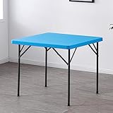 Tragbarer Outdoor-Klapptisch, wasserdicht, schmutzabweisend, quadratisch, für Partys, Blau